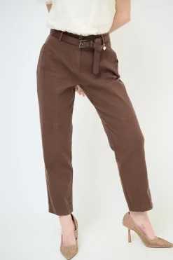 Outlet KIKISIX PANTALONE DOPPIE IMPUNTURE DV ELASTICO MORO