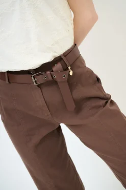 Outlet KIKISIX PANTALONE DOPPIE IMPUNTURE DV ELASTICO MORO