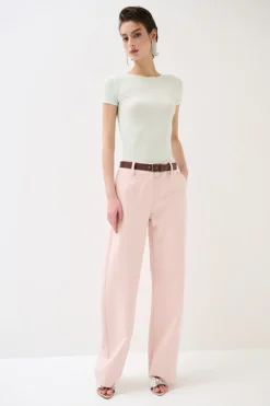 Hot KIKISIX PANTALONE DRITTO CON CINTURA ROSA