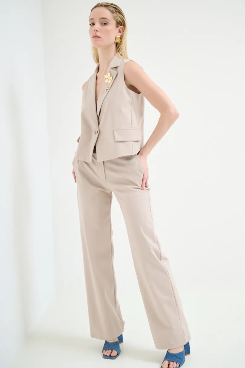 Sale KIKISIX PANTALONE DRITTO CON CINTURA BEIGE