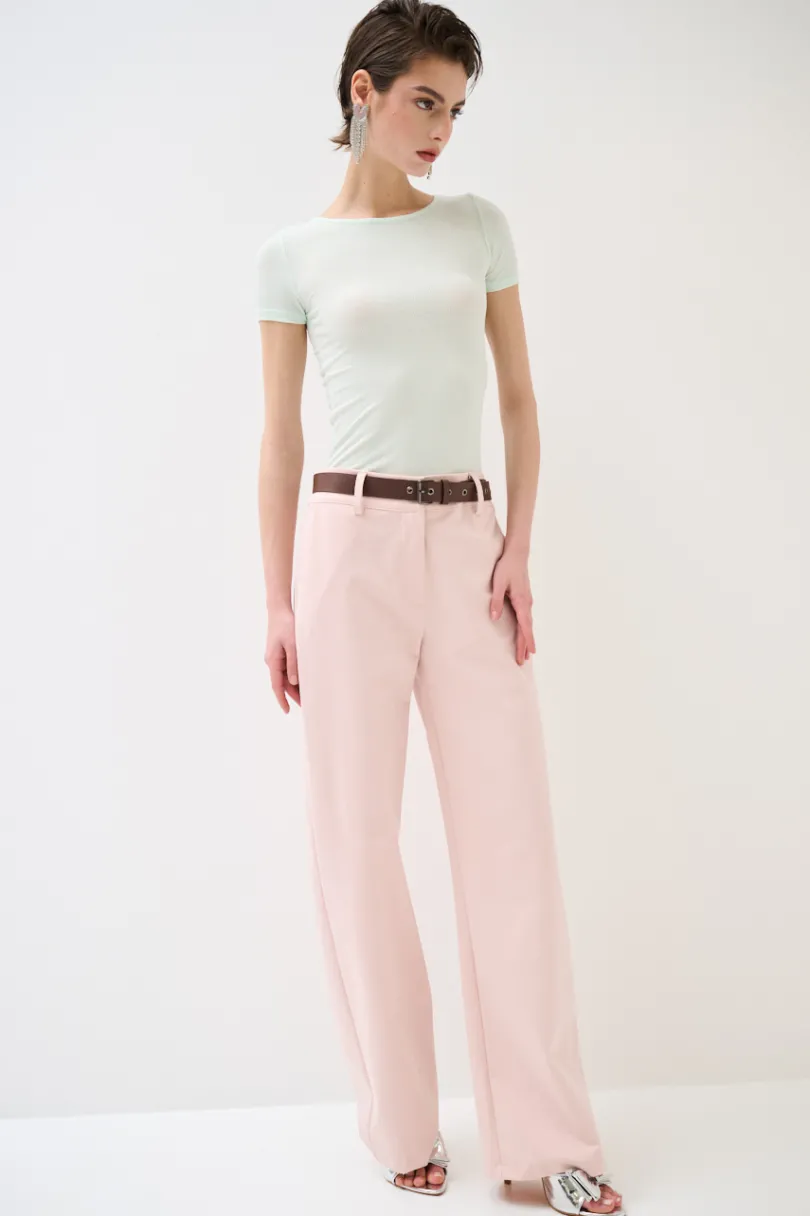 Hot KIKISIX PANTALONE DRITTO CON CINTURA ROSA