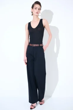 Online KIKISIX PANTALONE DRITTO CON CINTURA NERO