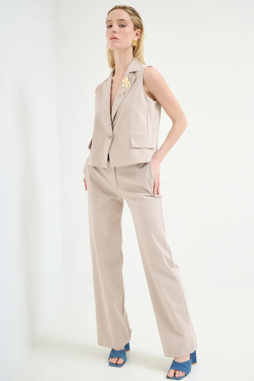 Sale KIKISIX PANTALONE DRITTO CON CINTURA BEIGE