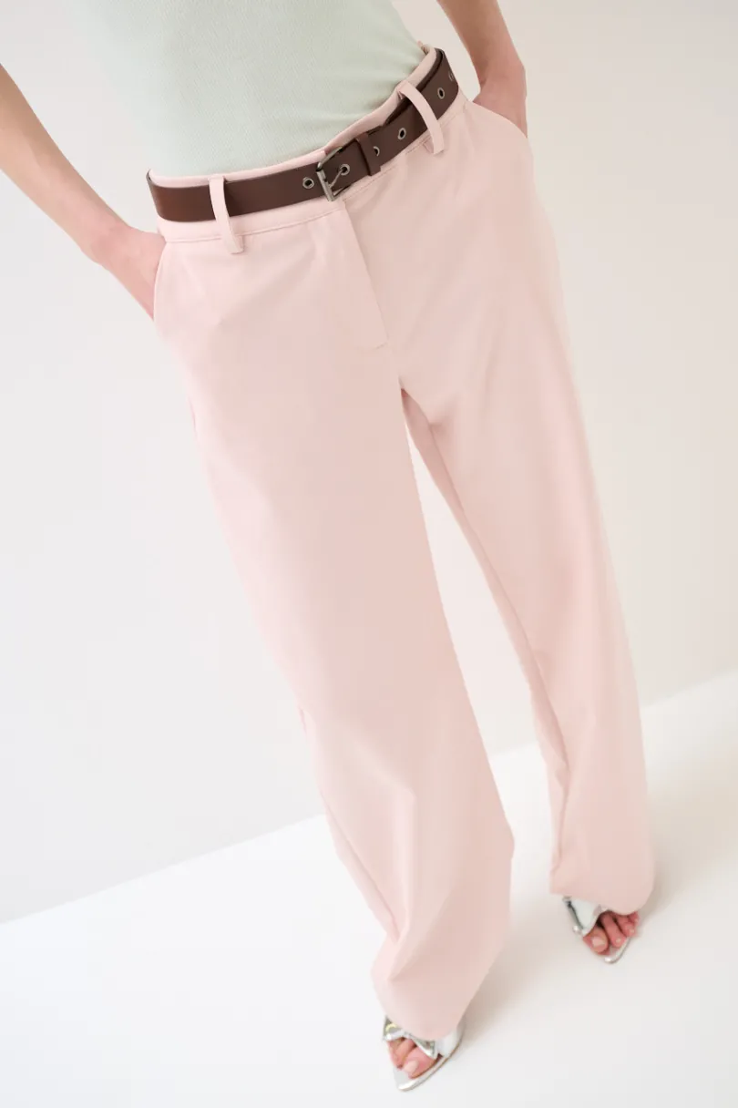 Hot KIKISIX PANTALONE DRITTO CON CINTURA ROSA