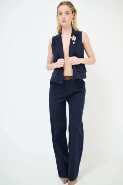 Online KIKISIX PANTALONE DRITTO CON CINTURA BLU