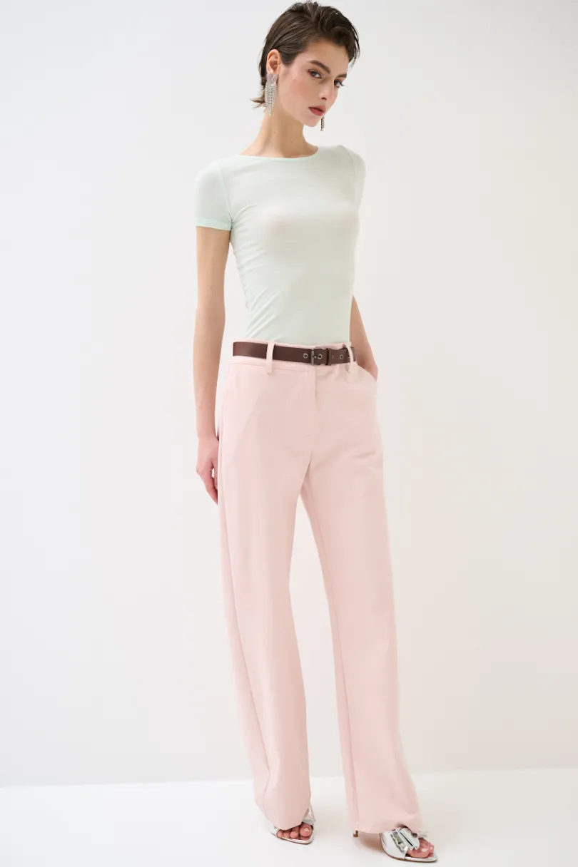 Hot KIKISIX PANTALONE DRITTO CON CINTURA ROSA