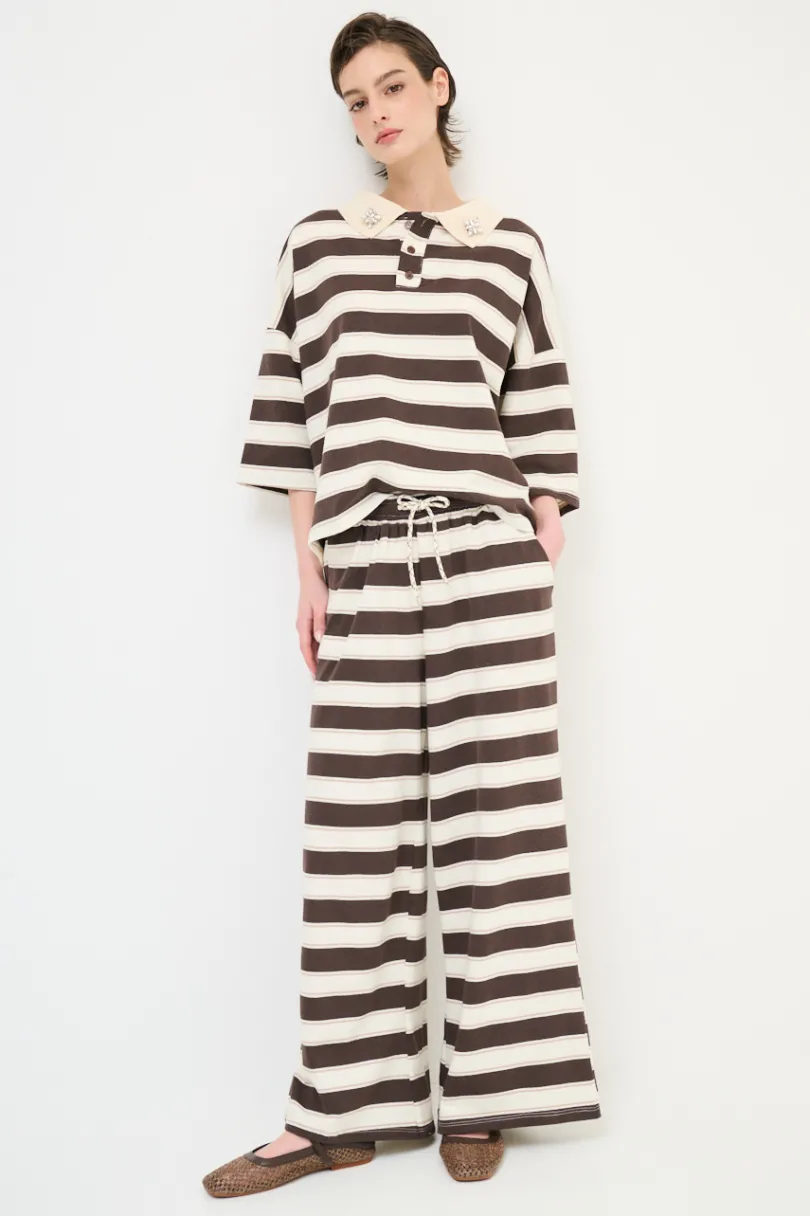 Hot KIKISIX PANTALONE DRITTO CON ELASTICO CON LACCIO MORO