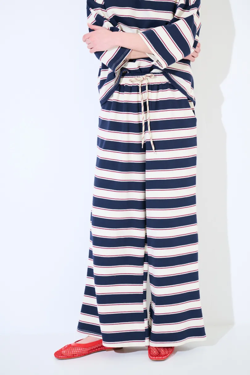 Outlet KIKISIX PANTALONE DRITTO CON ELASTICO CON LACCIO BLU