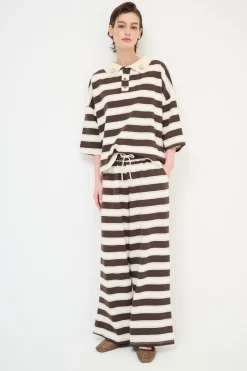 Hot KIKISIX PANTALONE DRITTO CON ELASTICO CON LACCIO MORO