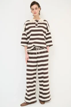 Hot KIKISIX PANTALONE DRITTO CON ELASTICO CON LACCIO MORO