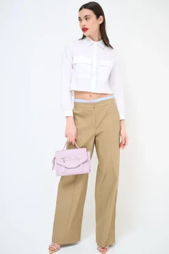 Sale KIKISIX PANTALONE DRITTO COTONE CON CINTURINO ELASTICO RIGA CAMMELLO