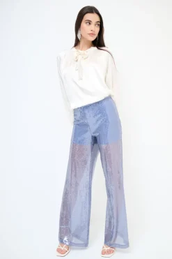 New KIKISIX PANTALONE DRITTO PAILLETTES CARTA ZUCCHERO