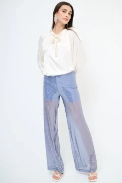 New KIKISIX PANTALONE DRITTO PAILLETTES CARTA ZUCCHERO