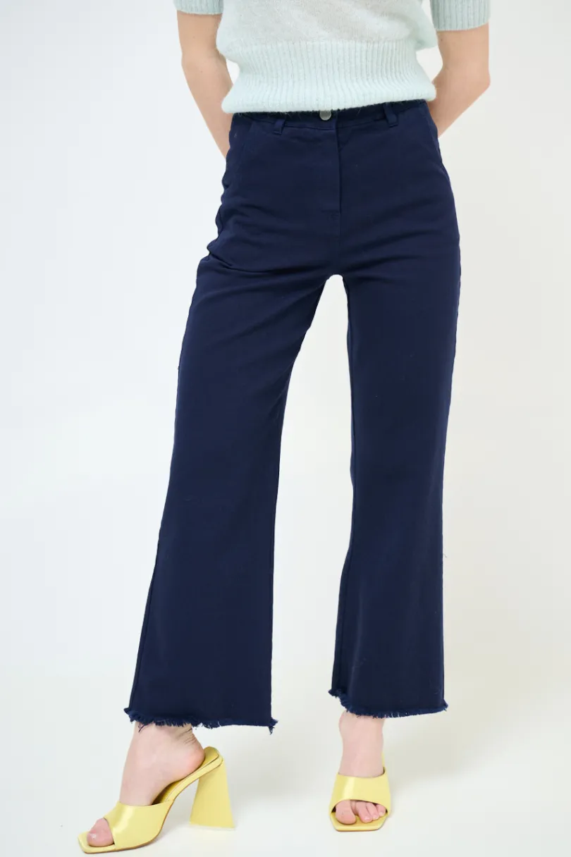 Sale KIKISIX PANTALONE FILARE CROP BLU