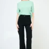 New KIKISIX PANTALONE FILARE CROP NERO