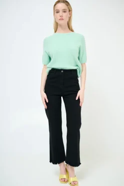 New KIKISIX PANTALONE FILARE CROP NERO