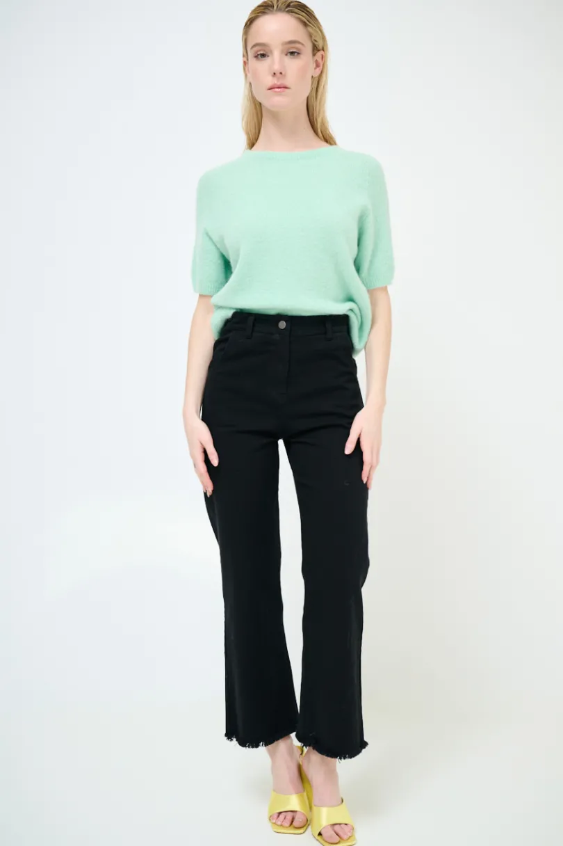 New KIKISIX PANTALONE FILARE CROP NERO