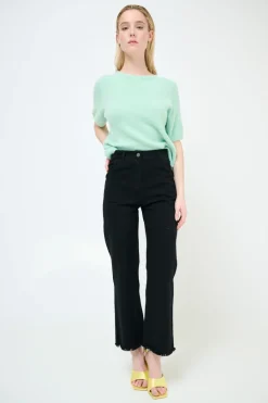 New KIKISIX PANTALONE FILARE CROP NERO