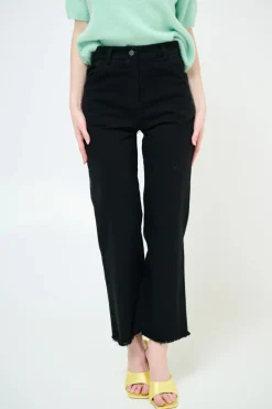 New KIKISIX PANTALONE FILARE CROP NERO
