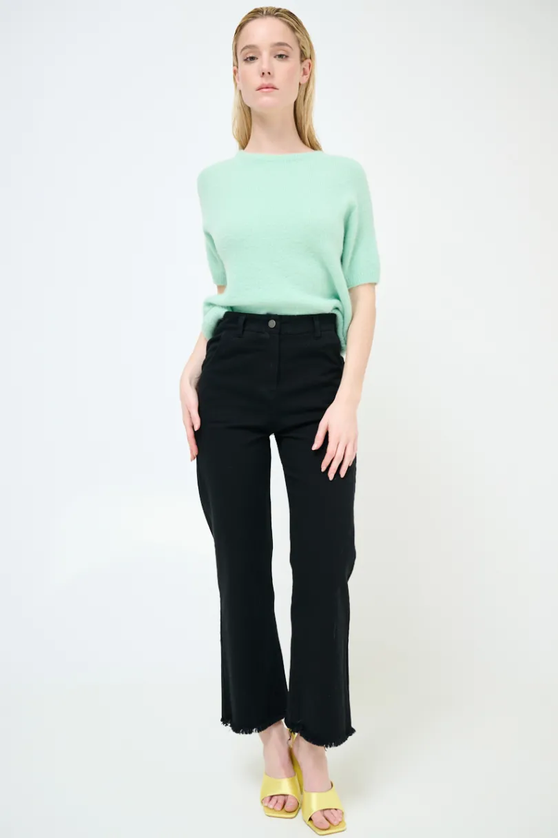 New KIKISIX PANTALONE FILARE CROP NERO