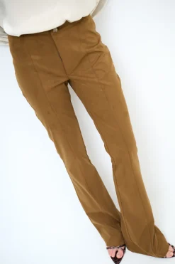 Best KIKISIX PANTALONE FLARE DAINETTO CAPPUCINO