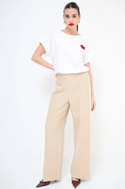 Clearance KIKISIX PANTALONE LARGO CON BANDA BEIGE