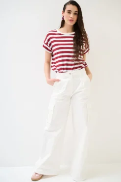 New KIKISIX PANTALONE LARGO CON TASCHE BURRO