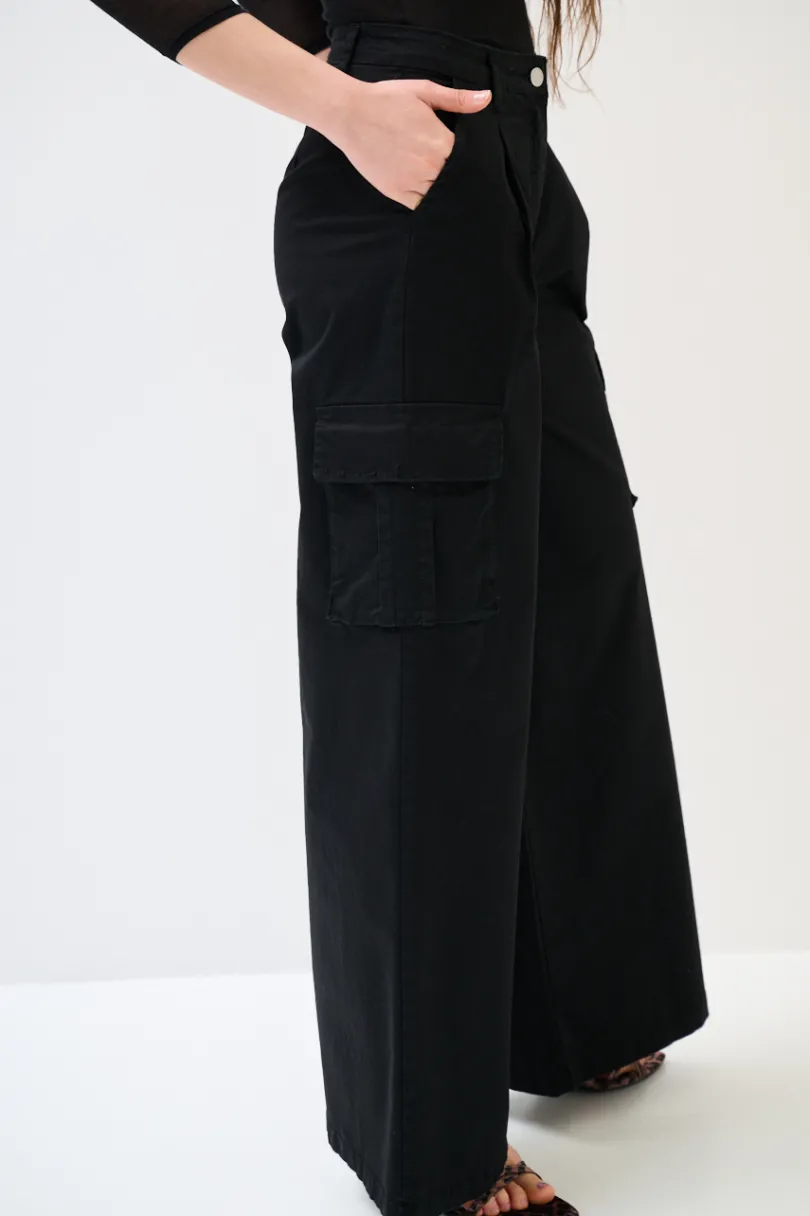 Online KIKISIX PANTALONE LARGO CON TASCHE NERO