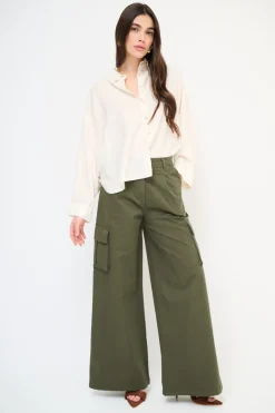 Hot KIKISIX PANTALONE LARGO CON TASCHE MUSCHIO