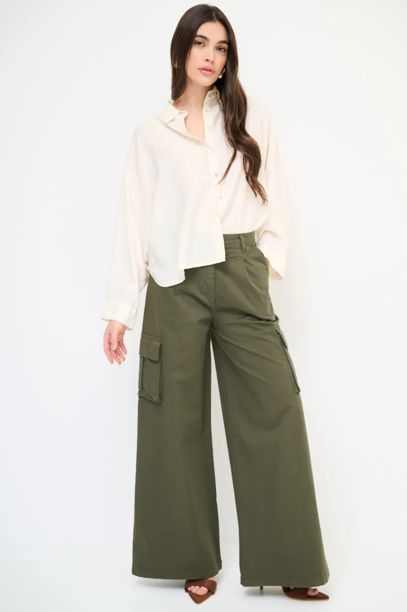 Hot KIKISIX PANTALONE LARGO CON TASCHE MUSCHIO