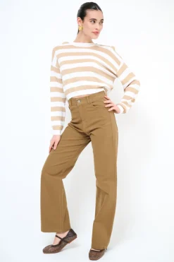 New KIKISIX PANTALONE PALAZZO BEIGE