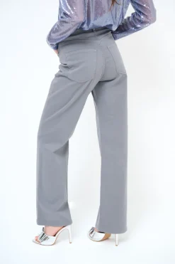 New KIKISIX PANTALONE PALAZZO GRIGIO