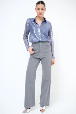 New KIKISIX PANTALONE PALAZZO GRIGIO