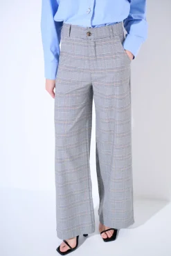 Discount KIKISIX PANTALONE QUADRO CHECK BEIGE