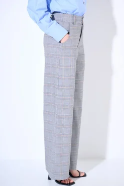 Discount KIKISIX PANTALONE QUADRO CHECK BEIGE