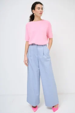 Discount KIKISIX PANTALONE SPIGATO CON PINCE BLU