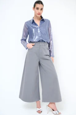 Hot KIKISIX PANTALONE/GONNA GABARDINA GRIGIO