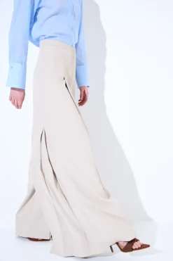 Hot KIKISIX PANTAPALAZZO CON PIEGHE DAVANTI E LATO BEIGE