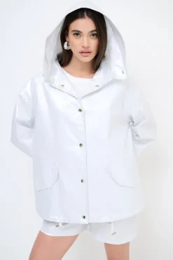 Sale KIKISIX PARKA CORTO LAMINATO ARGENTO