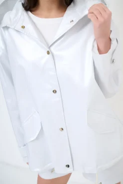 Sale KIKISIX PARKA CORTO LAMINATO ARGENTO