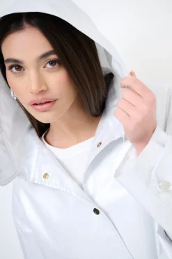 Sale KIKISIX PARKA CORTO LAMINATO ARGENTO