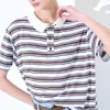 New KIKISIX POLO CROP CON SPACCHI A RIGHE M/MANICA MORO