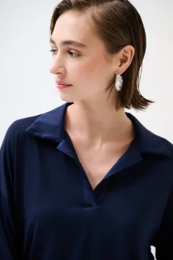 Sale KIKISIX POLO CROP MANICA CORTA BLU