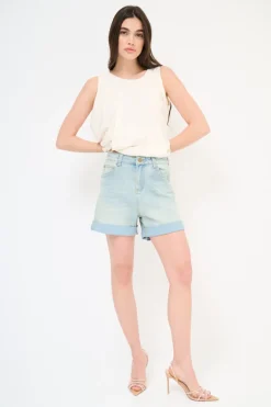 Clearance KIKISIX SHORTS DENIM RISVOLTO SLAVATO JEANS