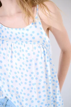 Online KIKISIX TOP CANOTTA CON LACCIO DT CELESTE