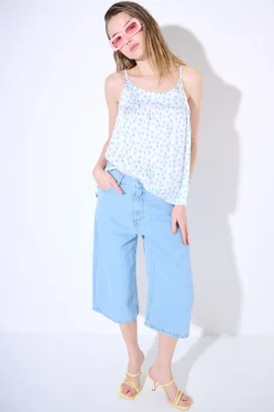 Online KIKISIX TOP CANOTTA CON LACCIO DT CELESTE