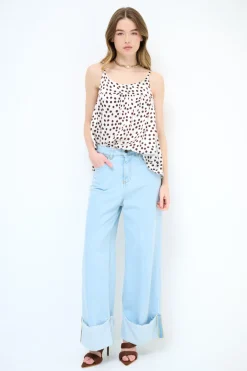 Online KIKISIX TOP CANOTTA CON LACCIO DT MORO