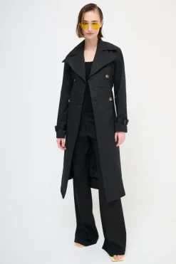 Hot KIKISIX TRENCH LUNGO BOTTONI DT. NERO