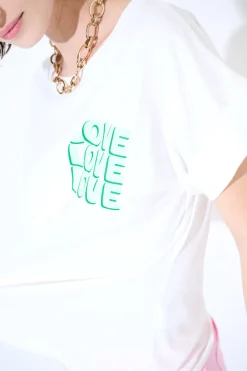 Discount KIKISIX T-SHIRT DOPPIA STAMPA LOVE VERDE