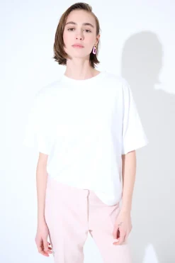 Fashion KIKISIX T-SHIRT OVER TINTO CAPO BIANCO